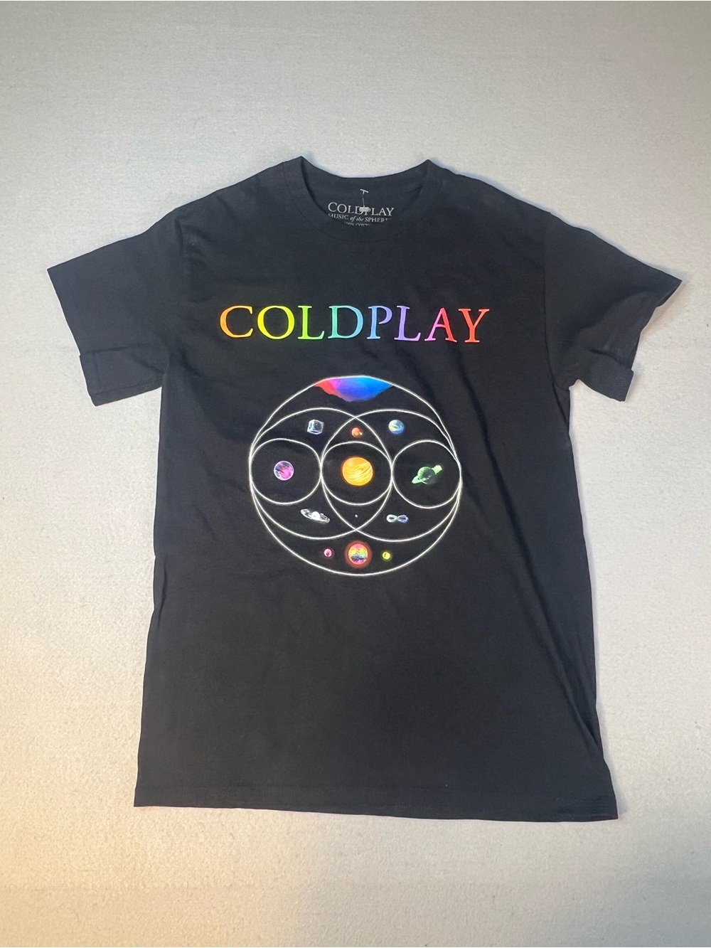 Coldplay Black Music of the Spheres graphic t shirt size small